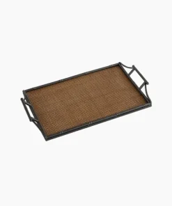 Sale Rattan & Faux Bamboo Handle Tray Small Trays