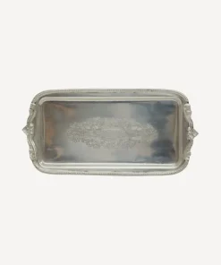 Best Rectangle Silver Tray with Beading Dressing Table Accessories