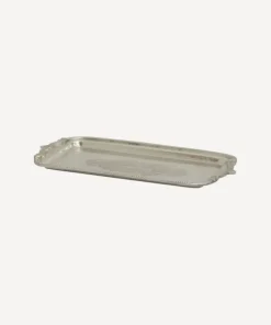 Best Rectangle Silver Tray with Beading Dressing Table Accessories