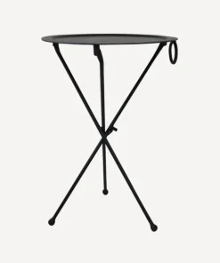 Outlet Round Black Atlas Table Tables - Coffee & Side