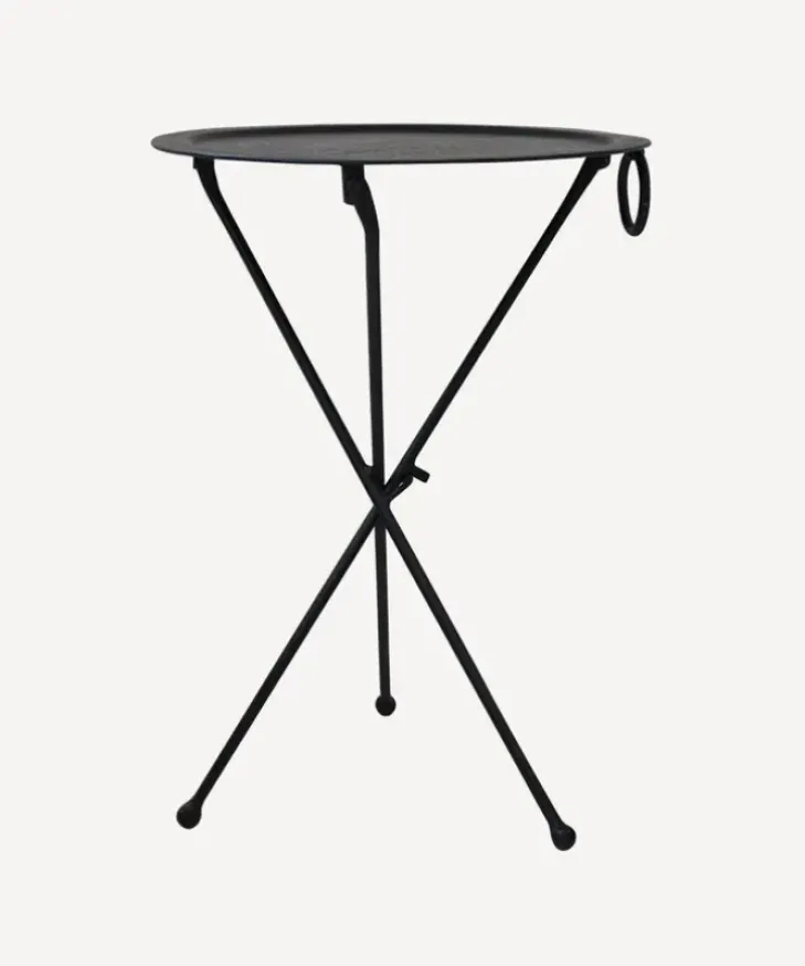 Outlet Round Black Atlas Table Tables - Coffee & Side