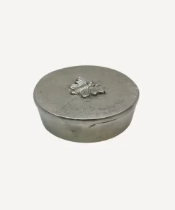 Discount Round Silver Box with Bee Design Dressing Table Accessories