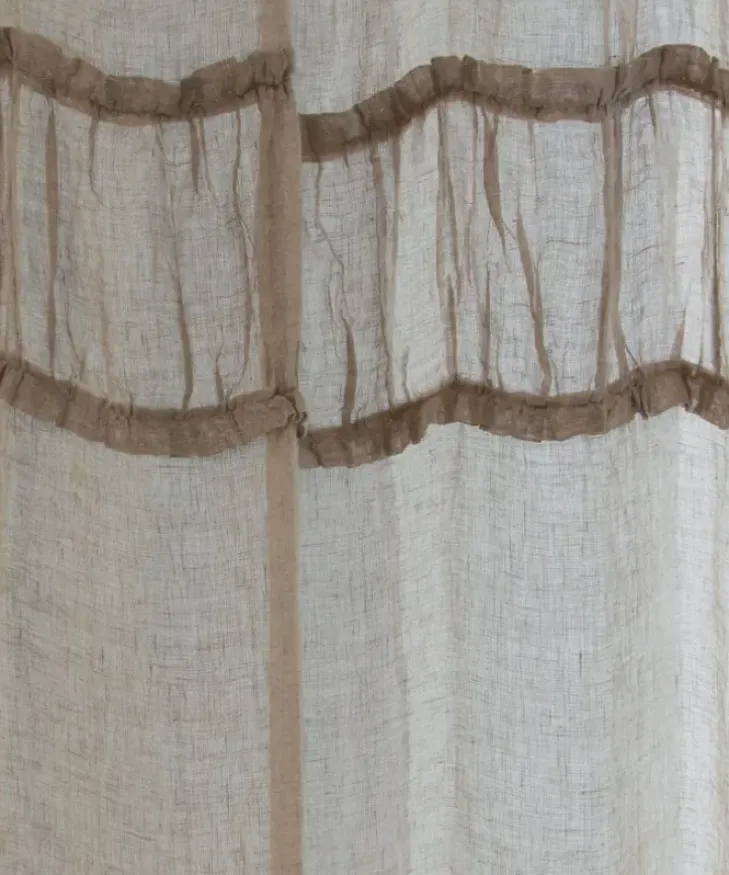 Clearance Ruffles Linen Curtain Natural Curtains