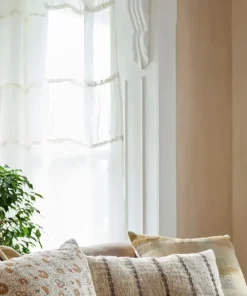 Fashion Ruffles Linen Curtain White Curtains