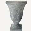 Hot Small Bell Shape Urn with Base Lava Raw Grey Urns, Vases & Planters