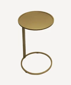 Sale Small Gold Circle Couch Side Table Tables - Coffee & Side