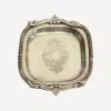 Online Small Square Silver Tray with Beading Dressing Table Accessories
