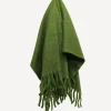 New Solid Fringed Sage Green Throw Throws & Blankets