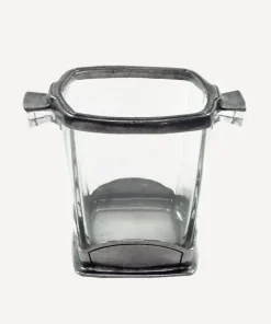 Clearance Square Pewter & Glass Ice Bucket Champagne & Ice Buckets