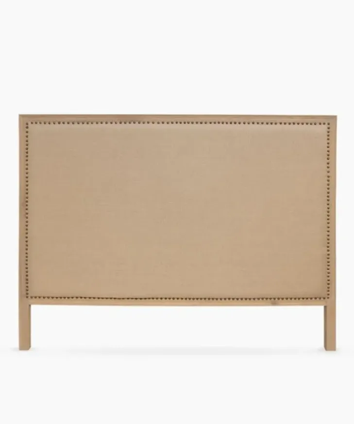 Best Studded Bed Head Natural Linen King Bedheads