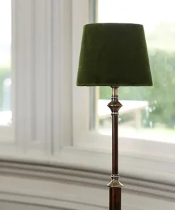 Sale Tapered Drum Velvet Shade Olive 20cm Lampshades