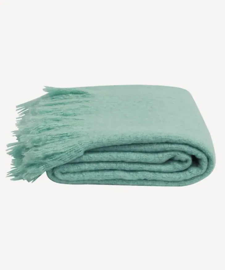 Hot Throw Tassle Duck Egg Blue Throws & Blankets