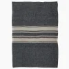 Sale Twill Tea Towel Charcoal with Narrow Natural Stripes Tea Towels