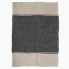 Outlet Twill Tea Towel Wide Charcoal Band Tea Towels