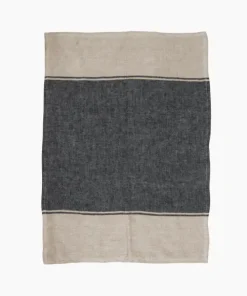 Outlet Twill Tea Towel Wide Charcoal Band Tea Towels