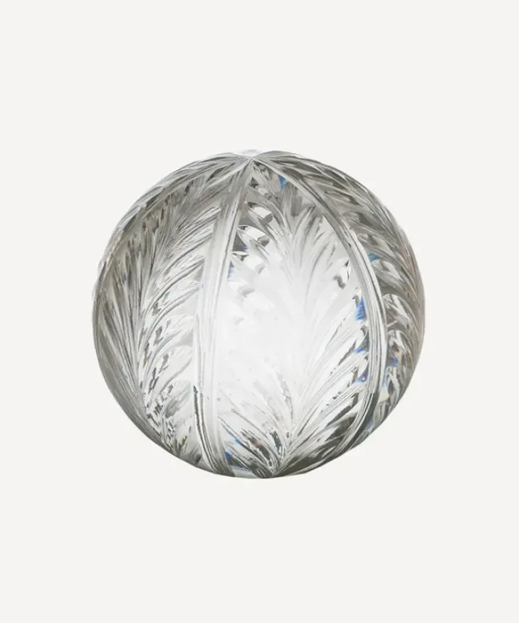 Clearance Wing Cut Glass Ball 4" Decorative Objects