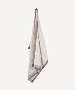 Hot Woven Border Tea Towel Natural & Black Tea Towels