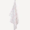 Clearance Woven Check Tea Towel Off-White & Red Tea Towels