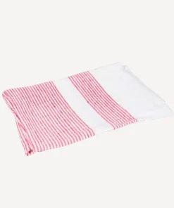 Online Woven Multi Stripe Tea Towel Red & White Tea Towels