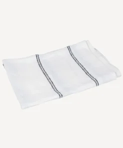 Hot Woven Stripe Tea Towel Off-White & Black Tea Towels