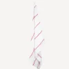 New Woven Stripe Tea Towel Off-White & Red Tea Towels